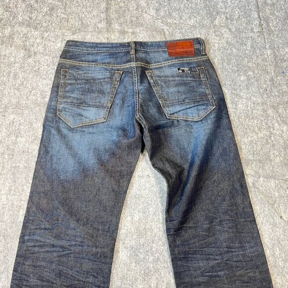 Buffalo David Bitton Travis-X Relaxed Fit Jeans Mens 32x34 Dark Wash Straight De - Picture 15 of 16